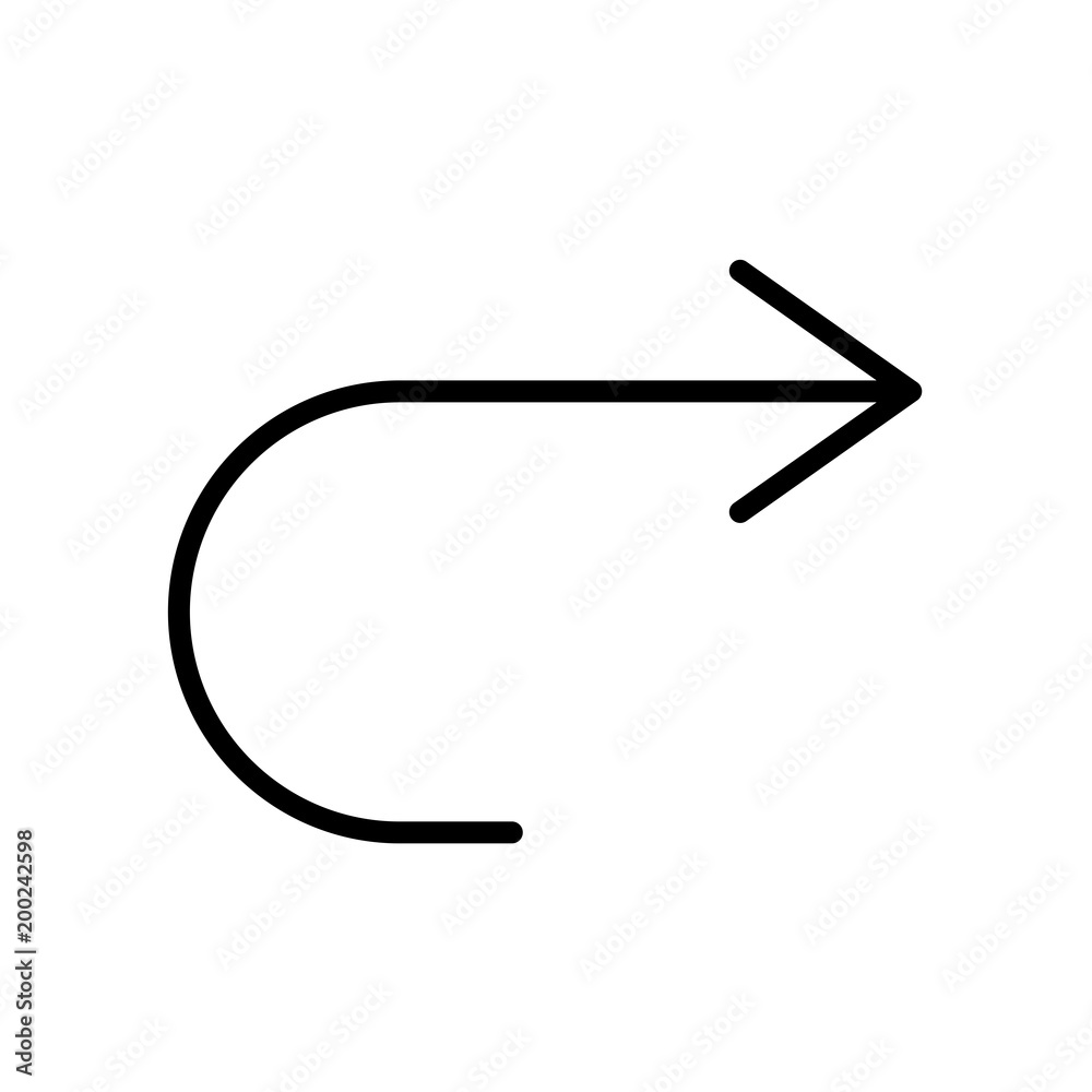 Arrow pointing to right icon isolated on white background Arrow pointing to right icon isolated on white background