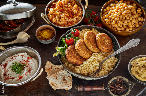 Middle Eastern cuisine food served photo
