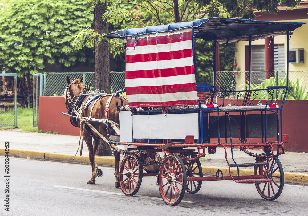 Pferdekutsche auf einer Straße in Varadero Kuba