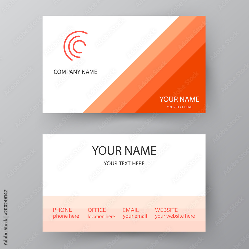 Fototapeta premium Vector business card template. Visiting card for business and personal use. Modern presentation card with company logo. Vector illustration design.