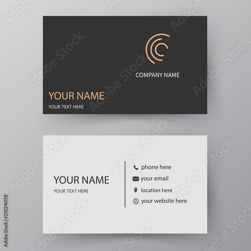 Vector business card template. Visiting card for business and personal use. Modern presentation card with company logo. Vector illustration design.