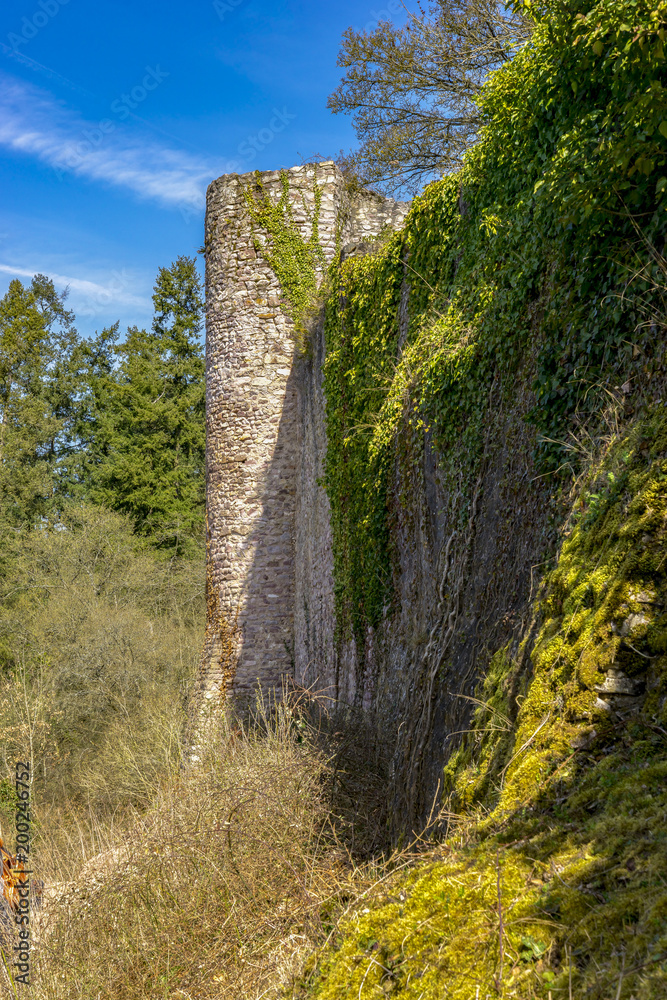 Altenbaumburg Castle is the ruin of a spur castle on a ridge above Altenbamberg in Alsenz Valley in Rhineland-Palatinate, Germany Altenbaumburg Castle is the ruin of a spur castle on a ridge above Altenbamberg in Alsenz Valley in Rhineland-Palatinate, Germany