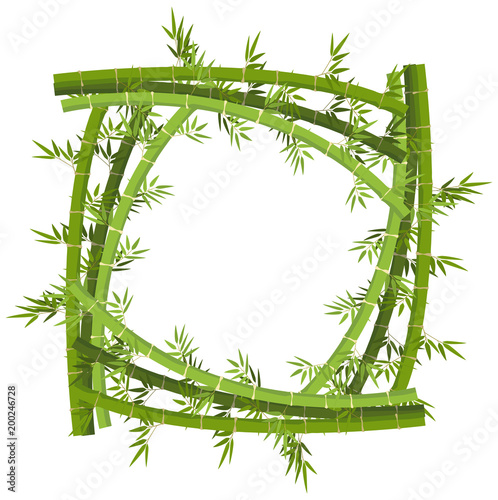 Frame template with bamboo tree