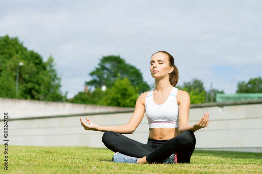 Sporty woman training outdoor. Sport and health concept. Sporty woman training outdoor. Sport and health concept.
