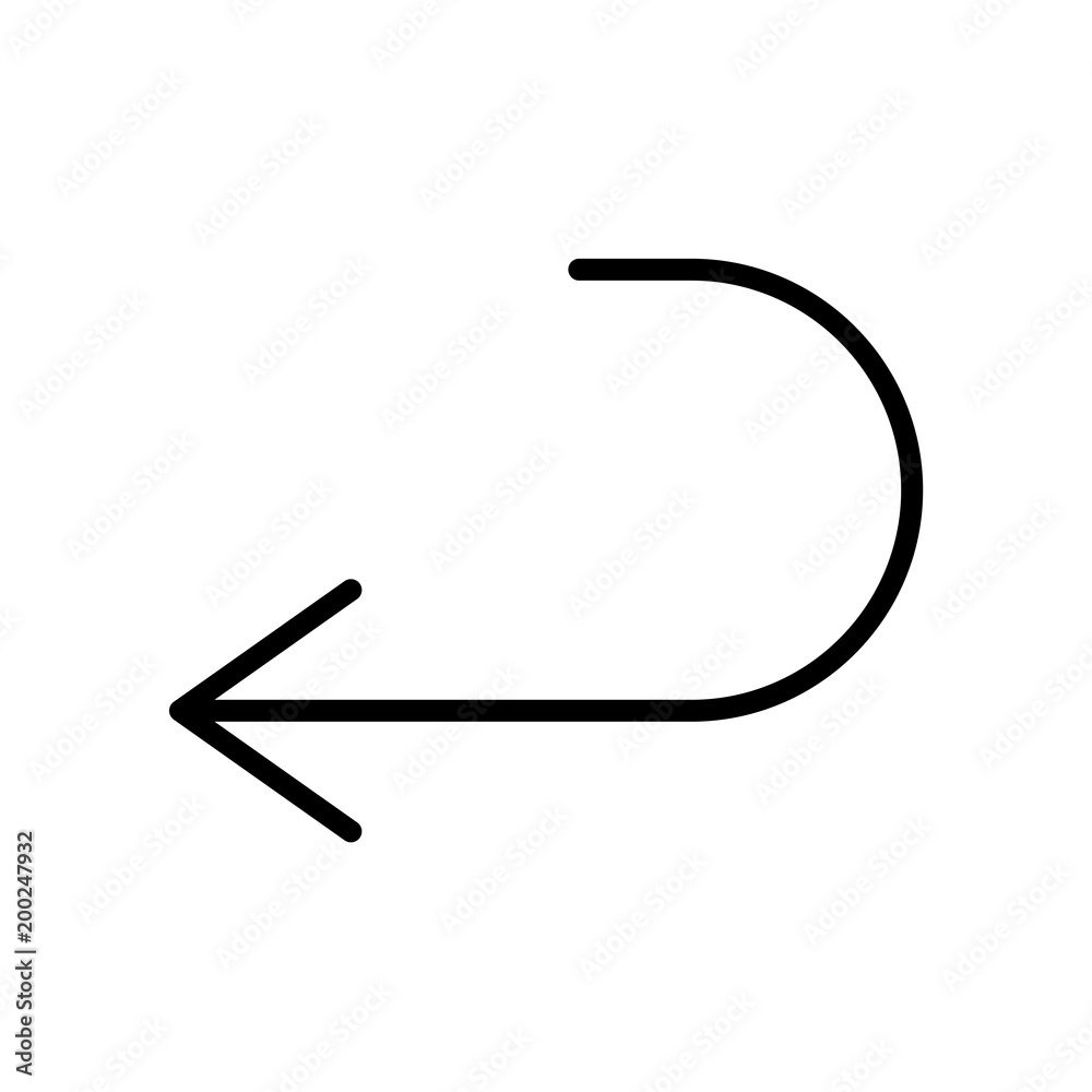 Arrow pointing to left icon isolated on white background Arrow pointing to left icon isolated on white background