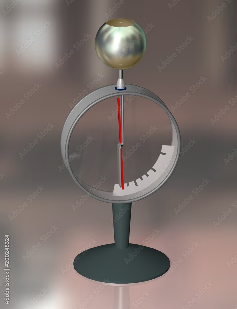 An electrometer. Electrical instrument for measuring electric charge or