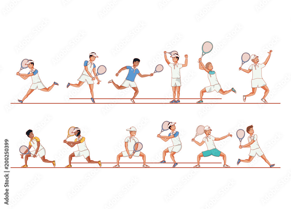 men players tennis characters vector illustration design men players tennis characters vector illustration design