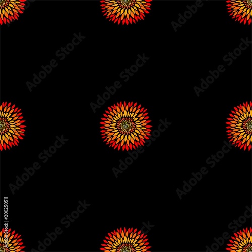 Seamless pattern with sunflowers