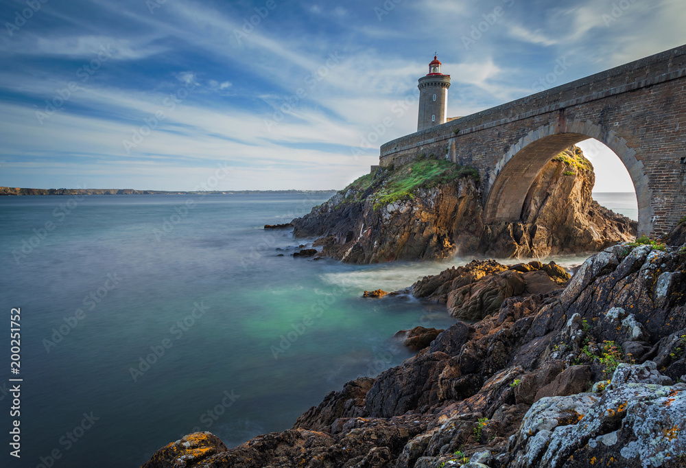 View of Lighthouse of Petit Minou in Brittany in France