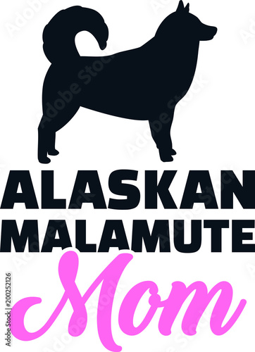 Alaskan malamute mom silhouette
