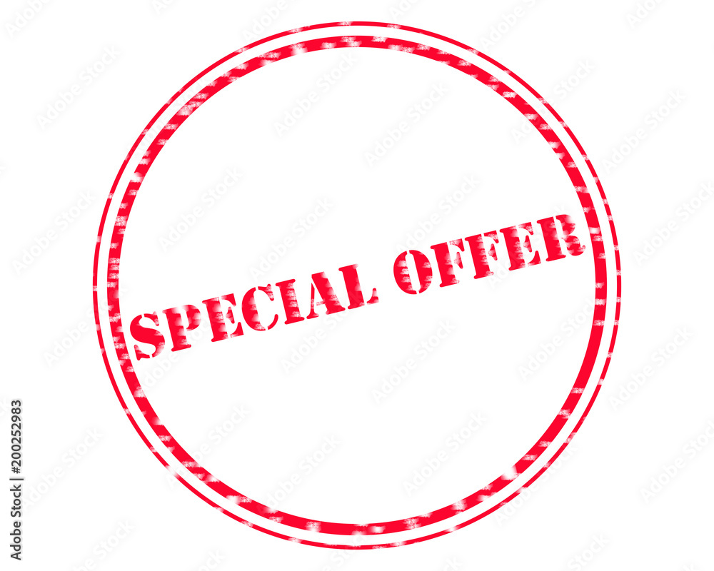 SPECIAL OFFER RED Stamp Text on Circle white backgroud SPECIAL OFFER RED Stamp Text on Circle white backgroud
