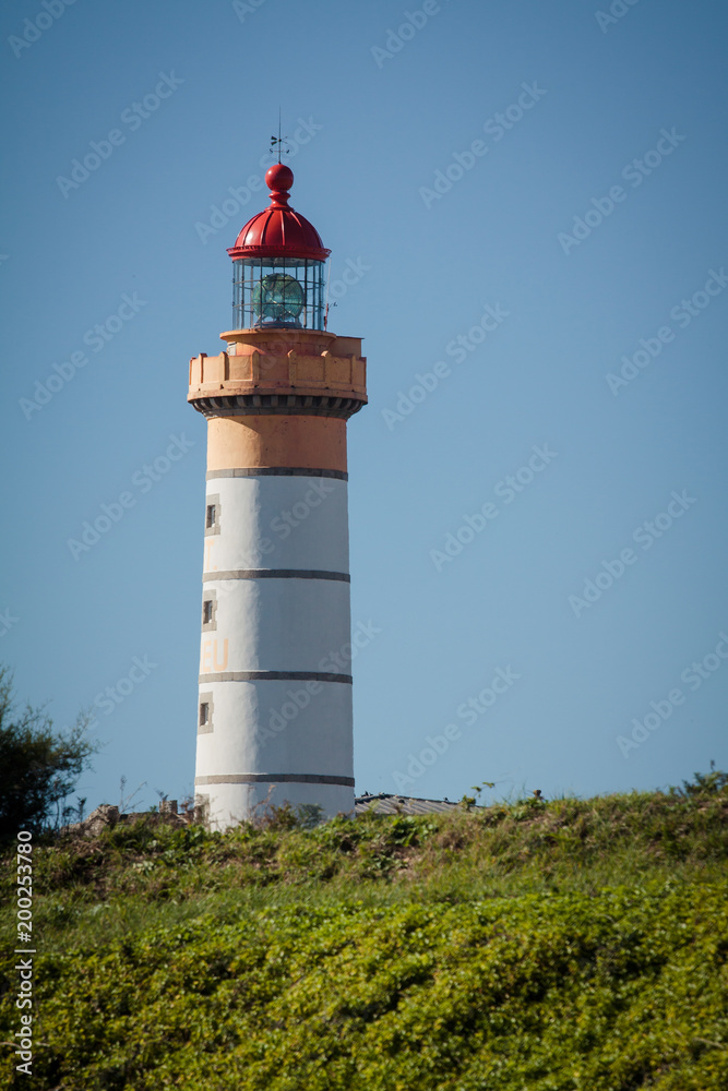 View of Lighthouse of Saint Mathieu in Brittany in France in Brittany in France