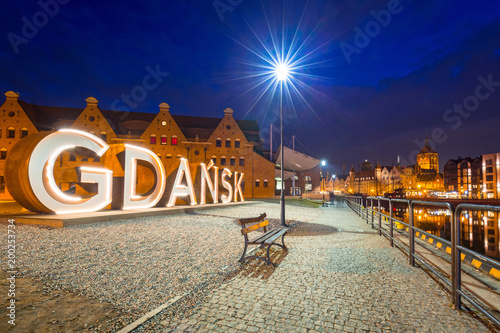 Old town of Gdansk withoutdor city sign, Poland