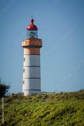 View of Lighthouse of Saint Mathieu in Brittany in France in Brittany in France