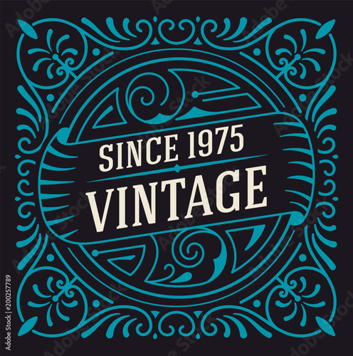 Retro card with floral details
