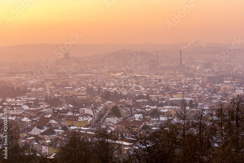 The reds above Brno, South Moravia, Czech Republic, low visibility panorama © kojin_nikon