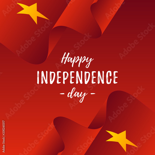Banner or poster of Vietnam independence day celebration. Vietnam flag. Vector illustration.