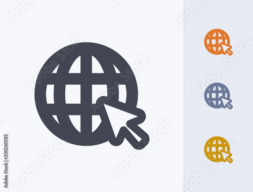 Grid Globe & Cursor - Glyph Icons. A professional, pixel-perfect icon 