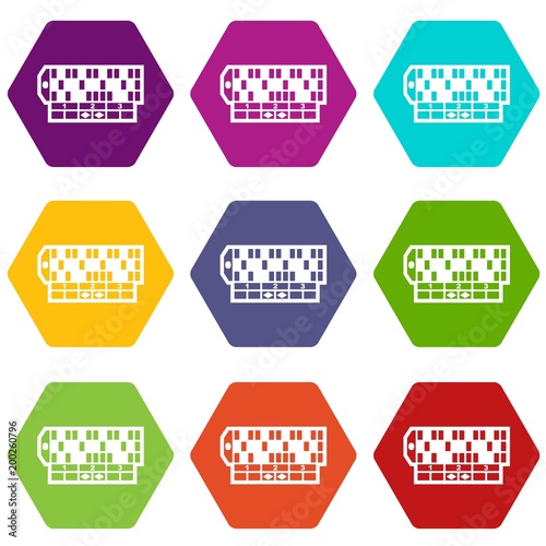 Roulette table icons set 9 vector