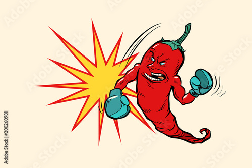 red chili pepper boxer character