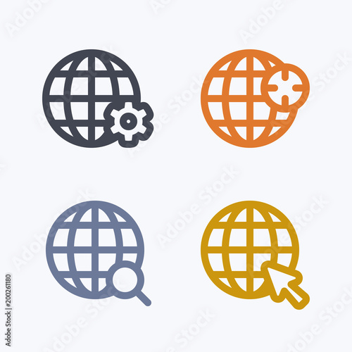 Global Web Traffic - Outline Icons. A set of 4 professional, pixel-perfect icons.