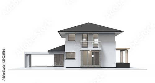Fototapeta Naklejka Na Ścianę i Meble -  3d render of house isolated on a white background.