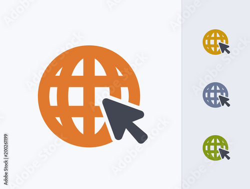 Grid Globe & Cursor - Glyph Duo Icons A professional, pixel-perfect icon.