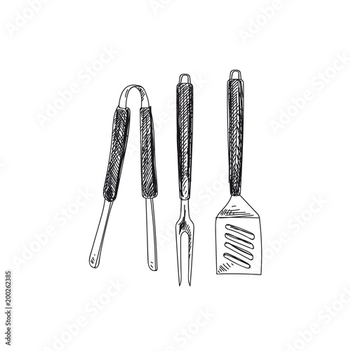 Beautiful vector hand drawn barbecue Illustration.