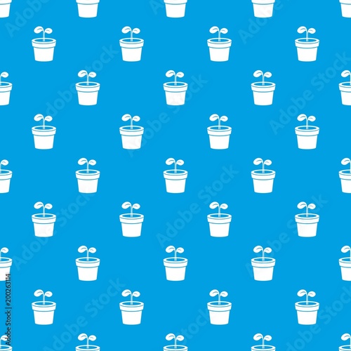 Plant pattern vector seamless blue