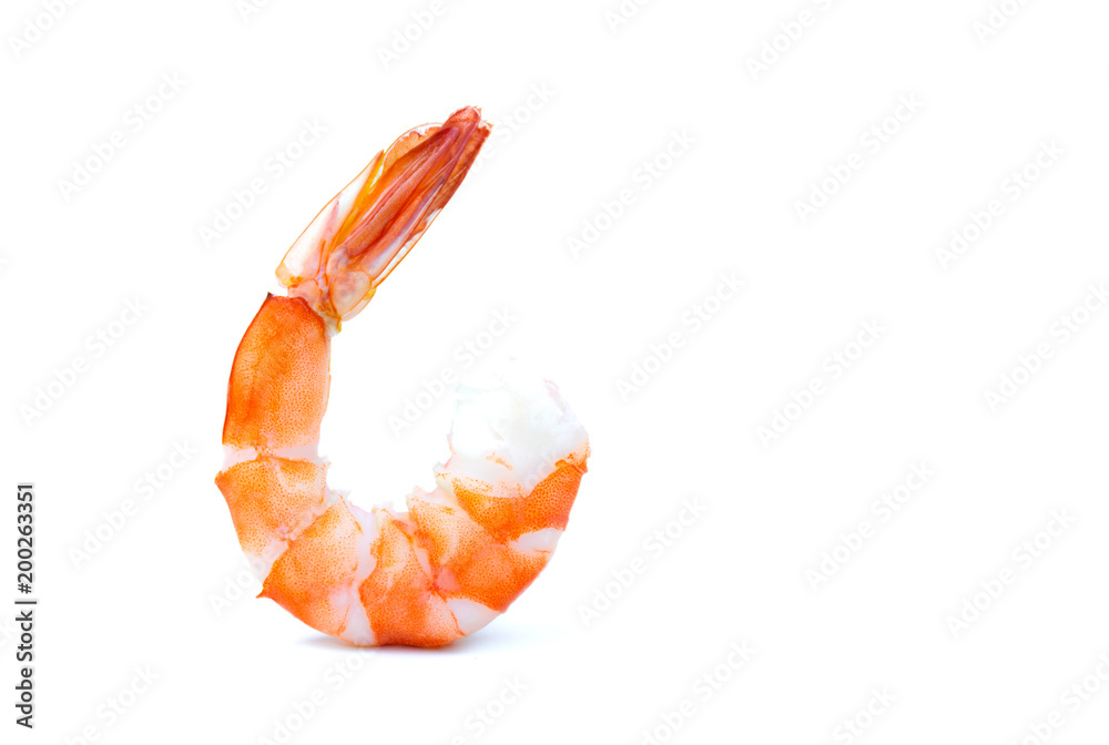 shrimp cooked  isolated on a white background