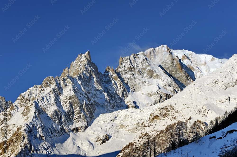 France. Panorama of the Alps in sunny weather