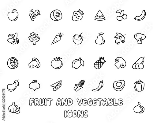 fruit hand drawn icon design illustration, line style icon, designed for app and web