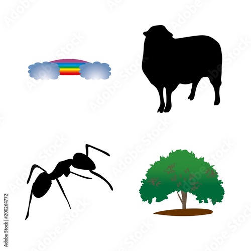 icon Animal with speeh, sheeps, organic, macro and shape