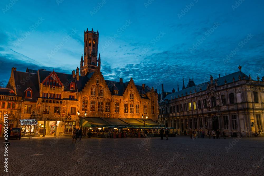 Naklejka premium Ghent at dusk