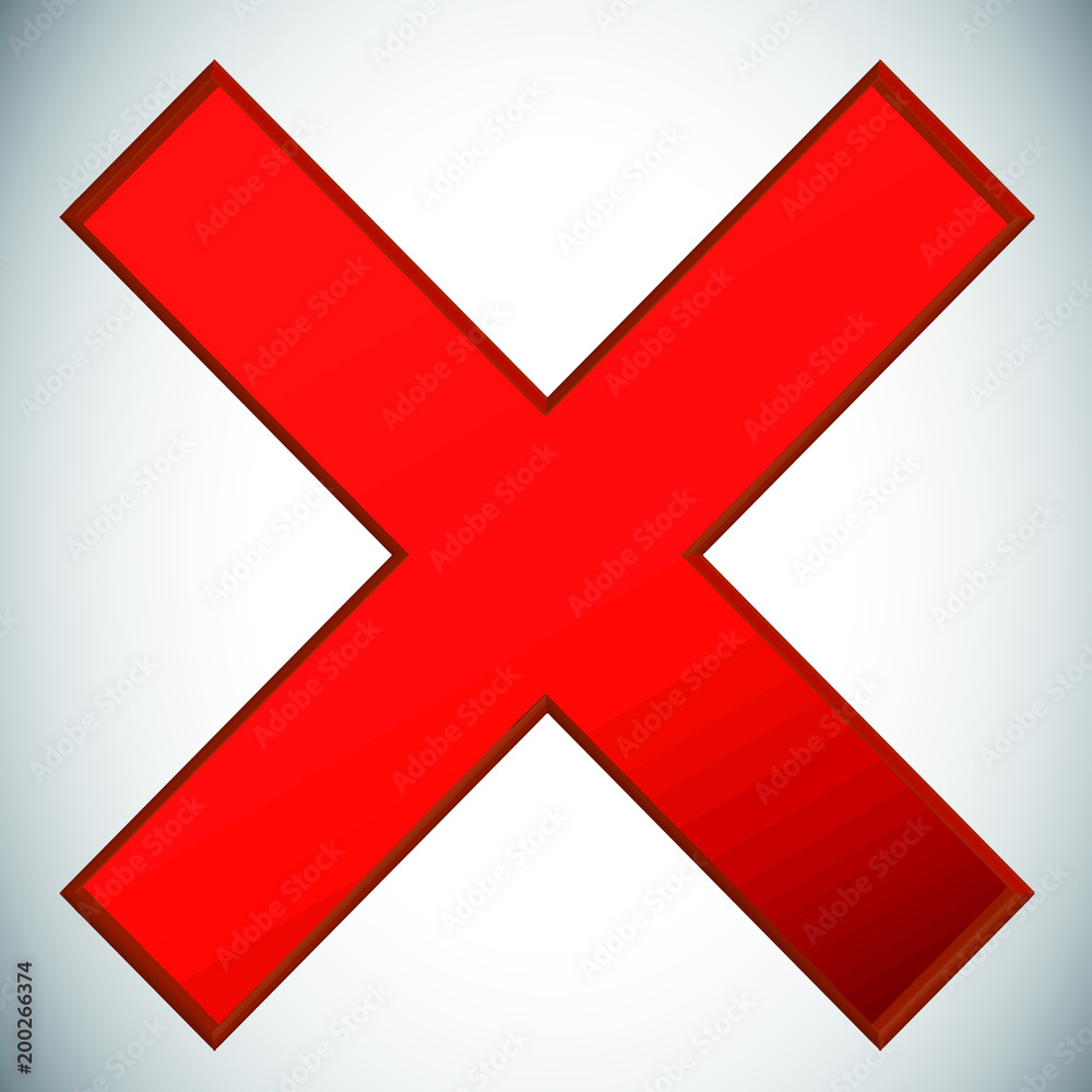 3D red cross mark 3D red cross mark