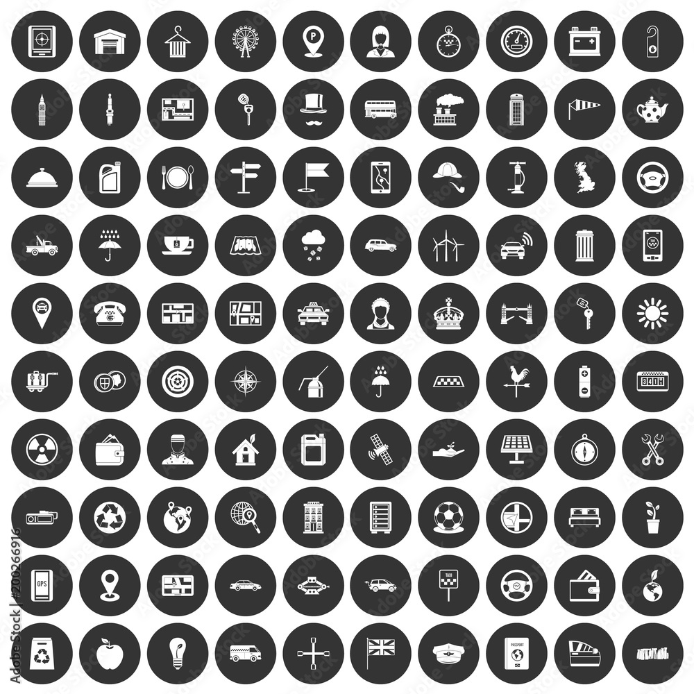 100 taxi icons set black circle 100 taxi icons set black circle