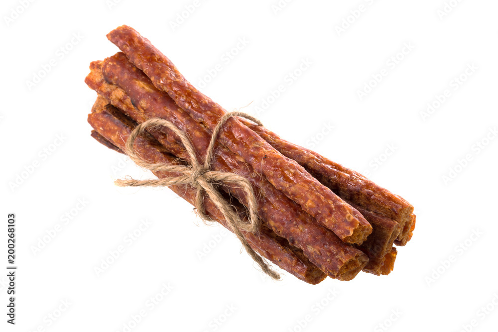 Pounded pork Bar, Dry pork Bar isolated on a white background Pounded pork Bar, Dry pork Bar isolated on a white background