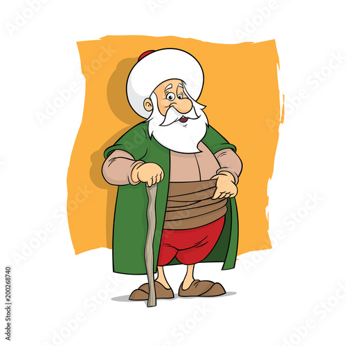 Nasreddin Hodja illustration cartoon character design photo