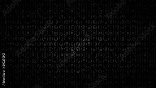 Abstract dark background of small rings and ellipses in shades of black and gray colors.
