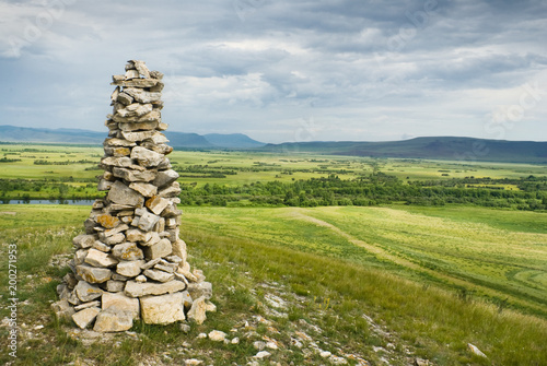 Stone cairn in Khakassia