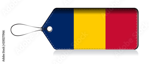 Chad label flag, Label of prouct made in Chad