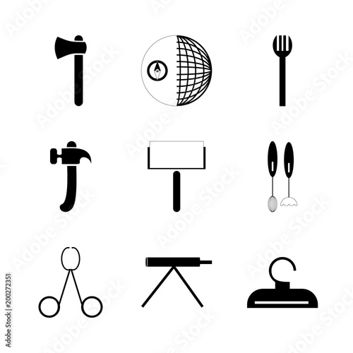 icon Instruments And Tools with machine, element, nippers, interior and lumber