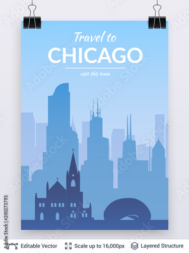 Chicago famous city scape.
