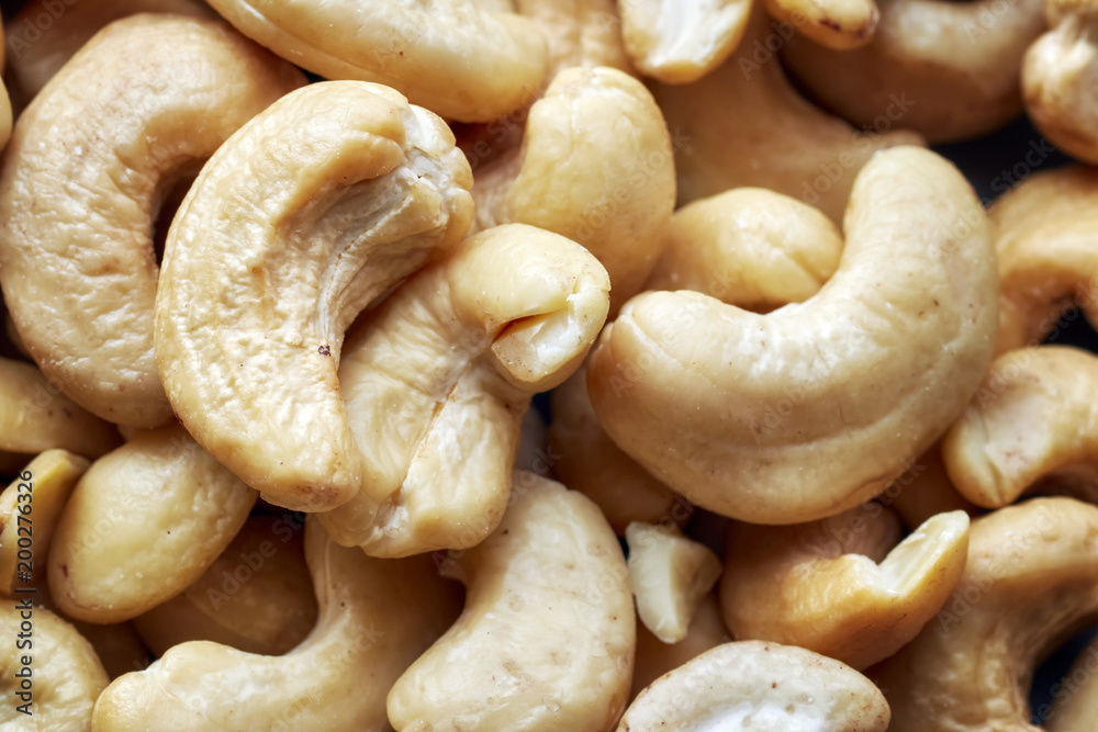 Close up picture of cashew nuts, selective focus. Close up picture of cashew nuts, selective focus.