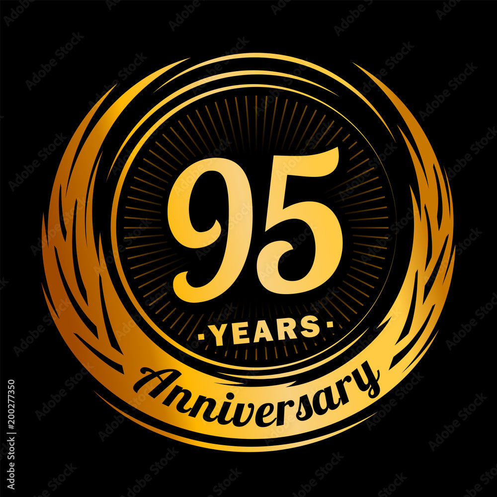 95 years anniversary. Anniversary logo design. 95 years logo.