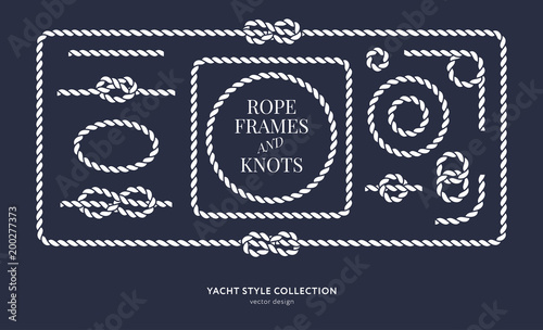 Nautical rope knots and frames photo