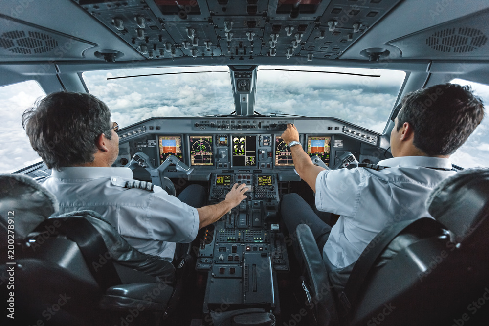Embraer 190 Cockpit - obrazy, fototapety, plakaty 