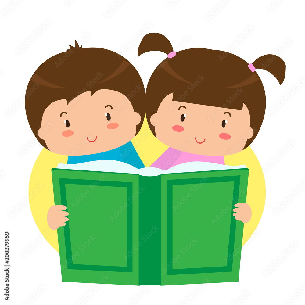 Дети читают книжку Дети читают книжку