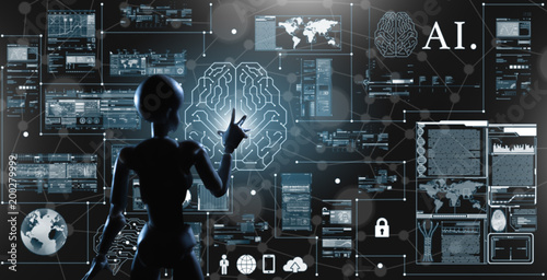 AI, Artificial intelligence conceptual of next generation technology