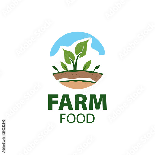 Farm food concept logo full vector